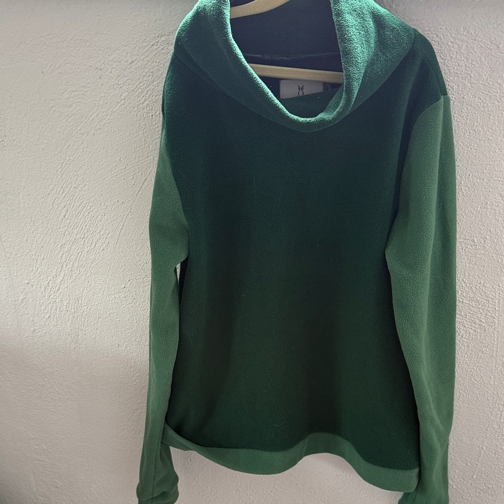 Dudley Stephens Two-Tone Green Funnel Neck Sweater